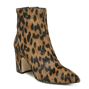Sam Edelman Women's Hilty Leopard Print Calf Hair Booties Size 9 M (MSRP $180)